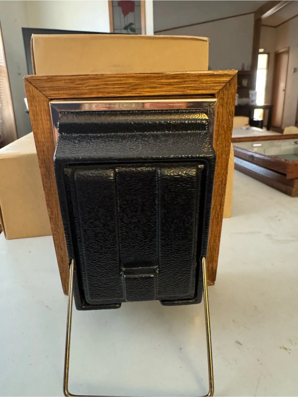 Vintage Klisto Clock in Brown Wood Frame